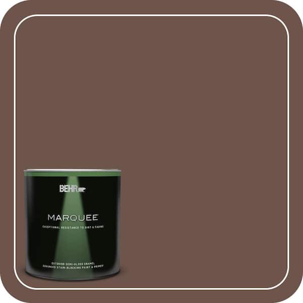 BEHR MARQUEE 1 qt. #N130-7 Double Fudge Semi-Gloss Enamel Exterior Paint & Primer