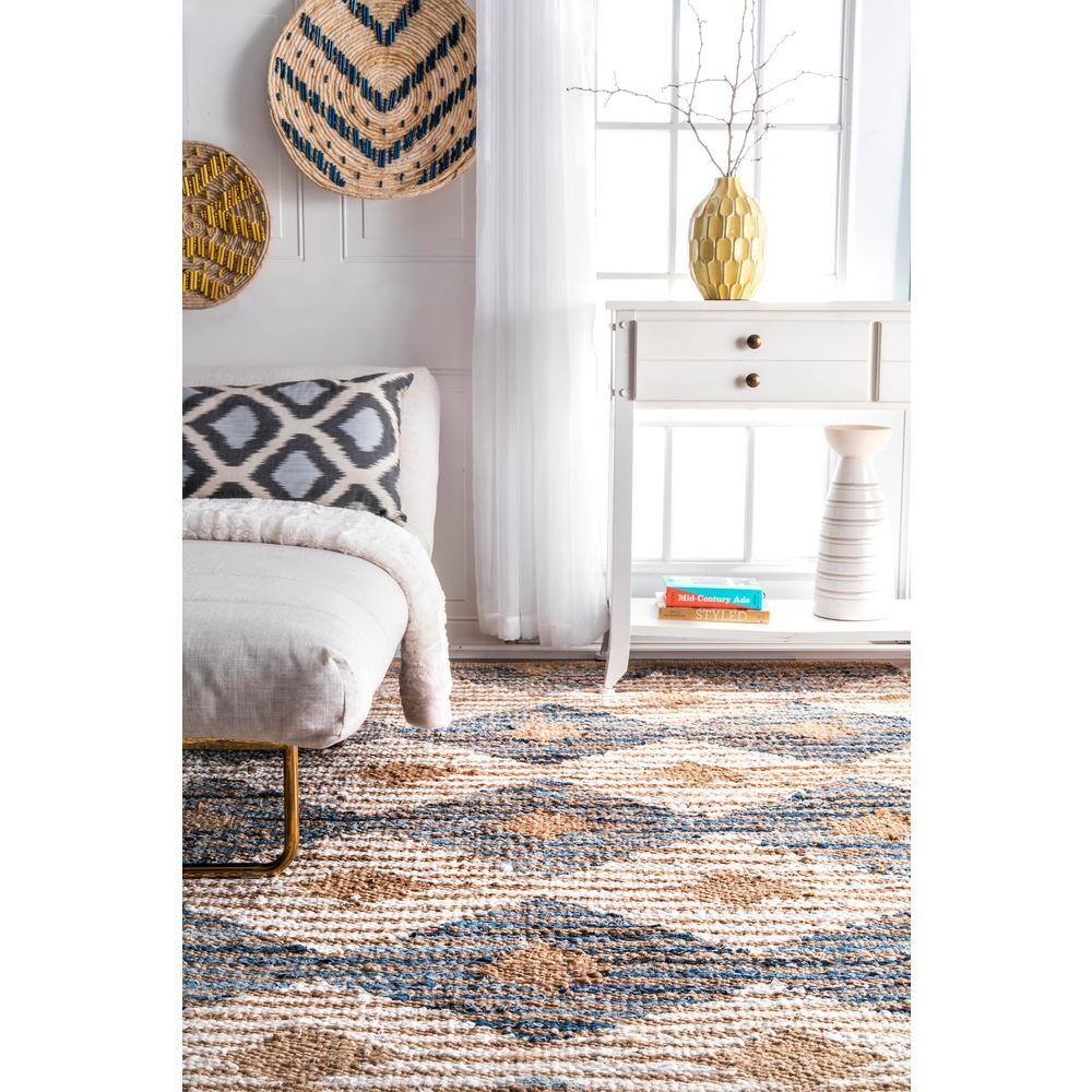 Handmade Off-White Cotton & Jute Braided 30" Runner Rug