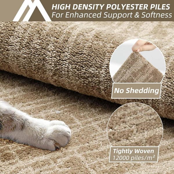 Taupe 48 in. x 20 in. Indoor Absorbent Soft Kitchen Mats for Floor Non Slip Kitchen Runner Rug