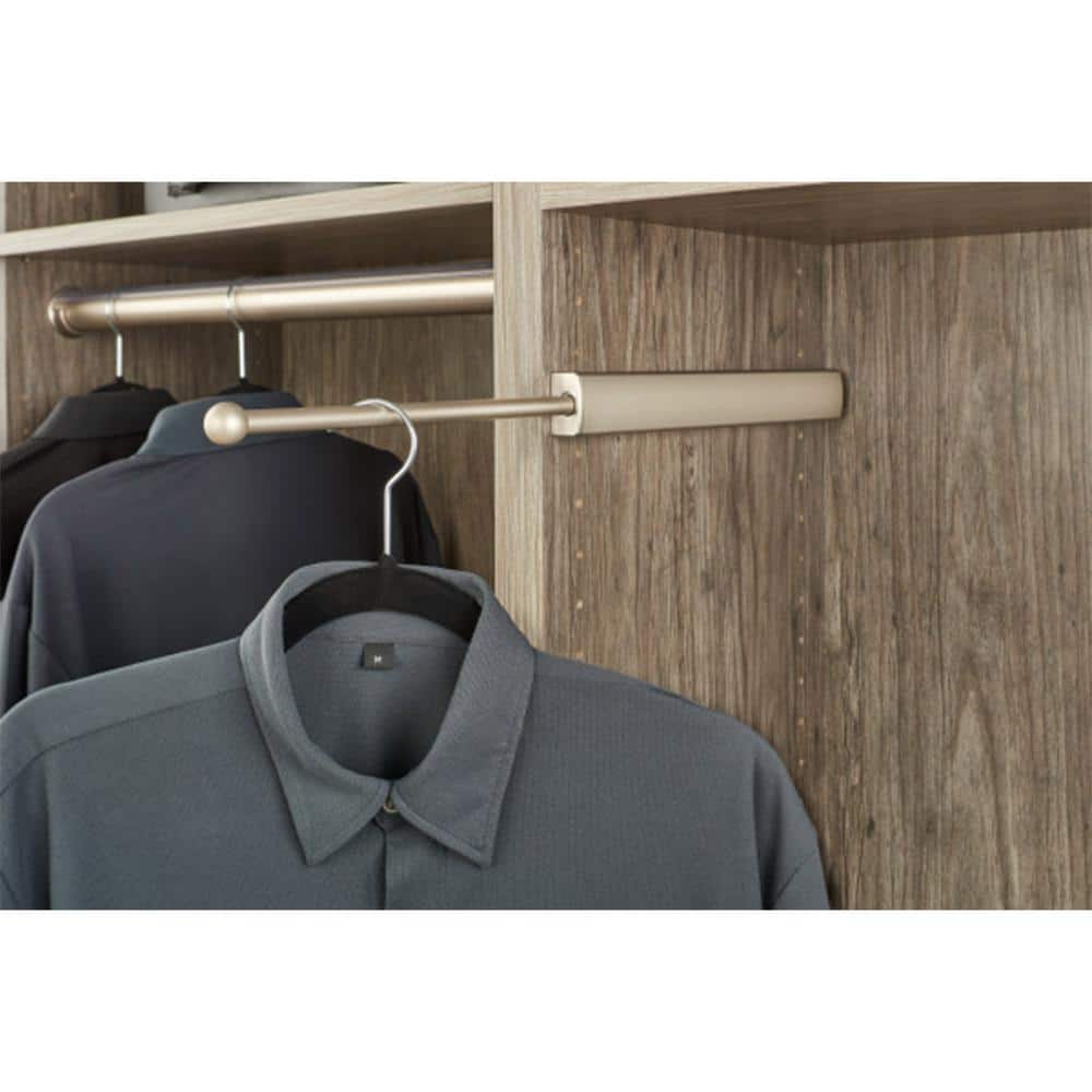 14" Satin Nickel Extendable Telescoping Closet Valet Rod