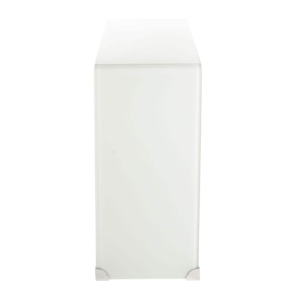 Transitional Clear to White Ombre Glass Console Table