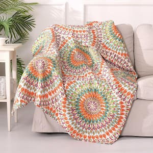 Mirage Multi-Color Bohemian Quilted Cotton Throw Blanket