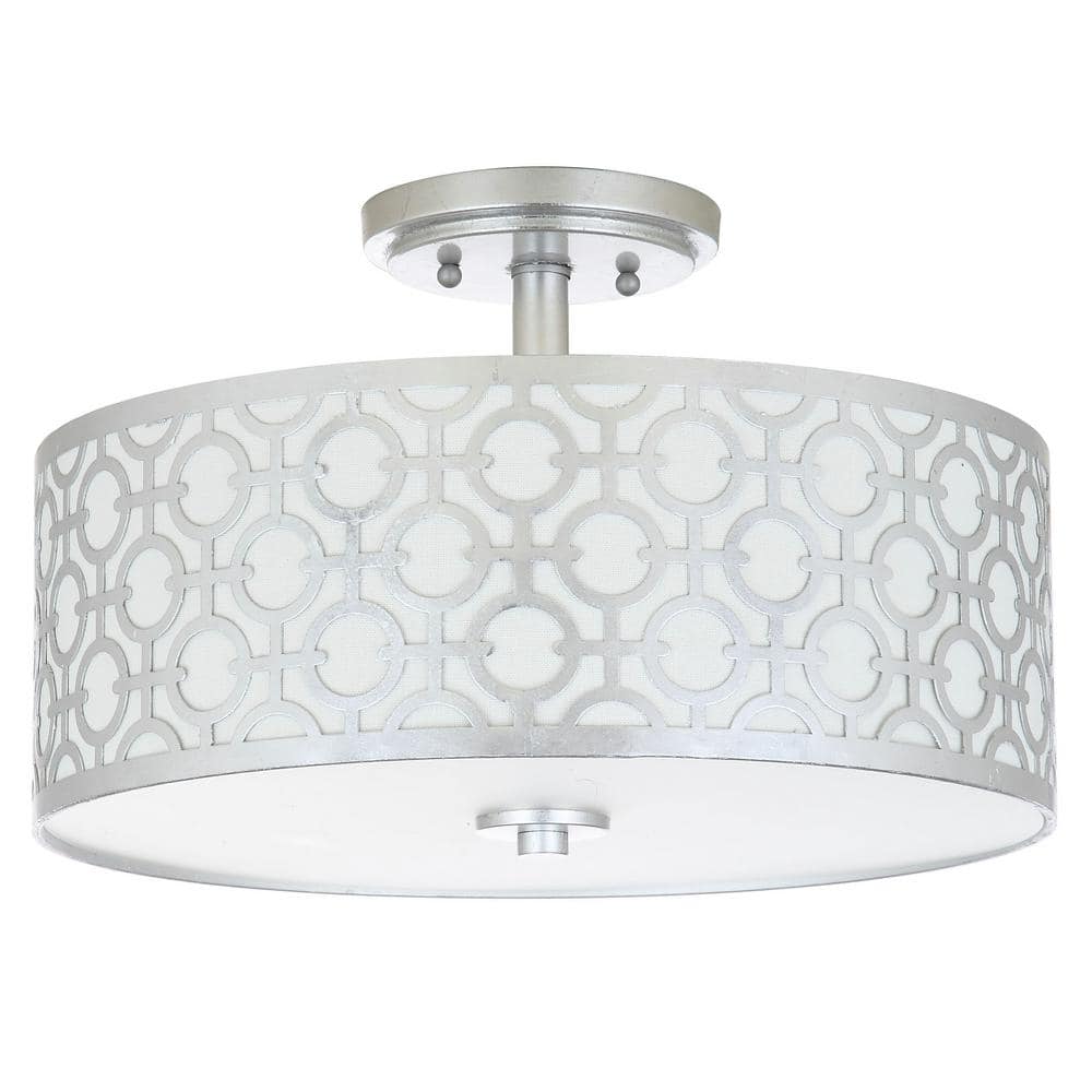 Vera Chain-Link 15.5 in. 3-Light Silver Semi-Flush Mount price history on PriceWatchPro