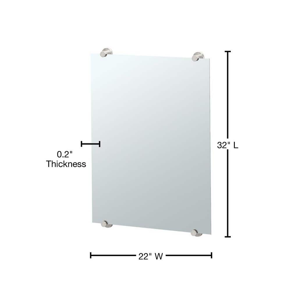 Latitude 30" Satin Nickel Frameless Rectangular Vanity Mirror