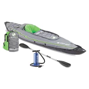 QuickPay K5 1 Person Inflatable Kayak with Hand Pump and Paddle Included