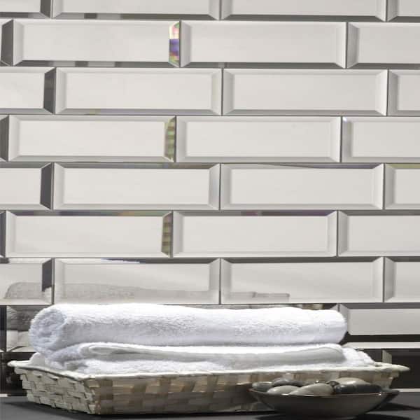 Abolos Reflections Beveled Silver 3 In, What Colour Grout For Mirror Tiles