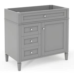 36 in. W x 18 in. D x 33 in. H Bath Vanity Cabinet without Top with 1-Tip-out Drawer and Adjustable Shelf in Grey