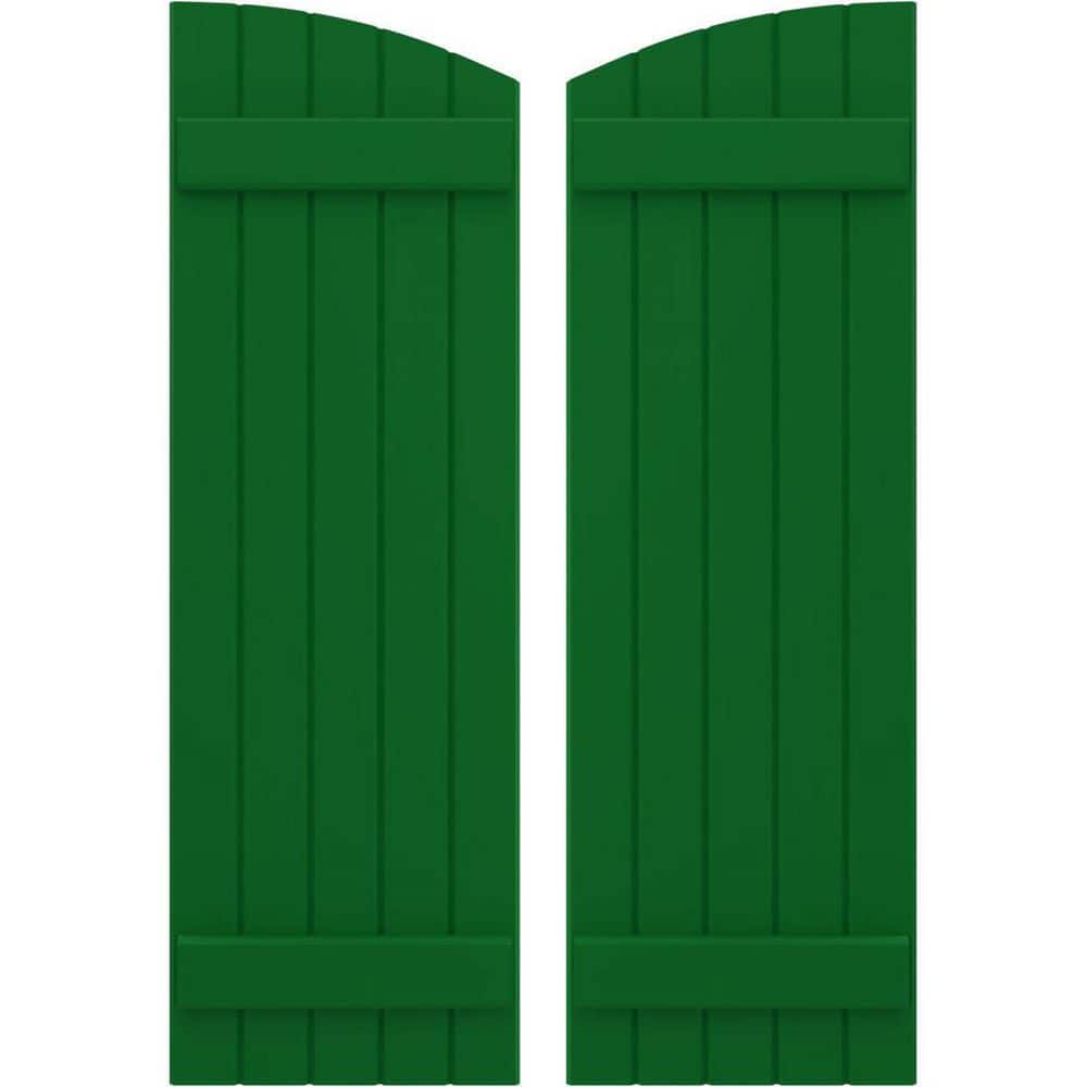 17-1/2 in. W x 73 in. H Americraft Exterior Real Wood Joined Board and Batten Shutters Elliptical Top Viridian Green price history on PriceWatchPro