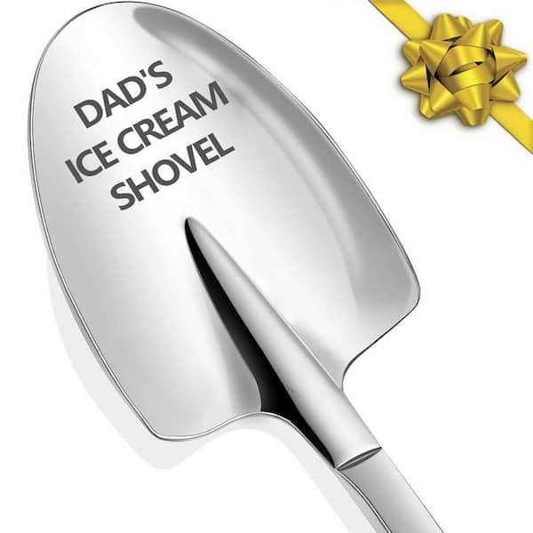 Personalized Stainless Steel Ice Cream Spoon with Engraved Design for Dad Father's Day Gift