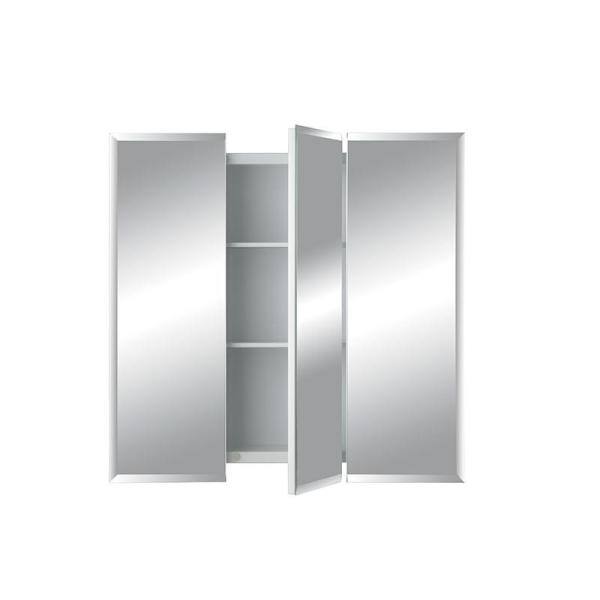Horizon 30" x 28.25" White Steel Tri-View Medicine Cabinet