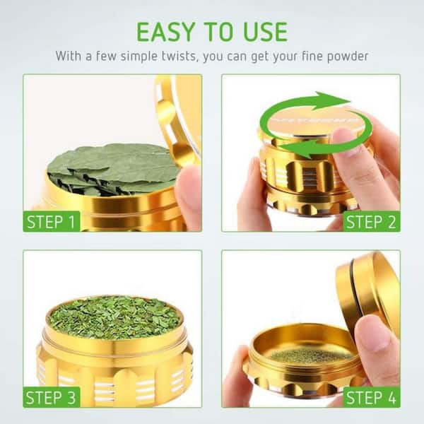 VIVOSUN 2.5 in. Herb Grinder Aluminum Spice Grinder With Pollen Scraper for  Kitchen in Green X002A34POX - The Home Depot