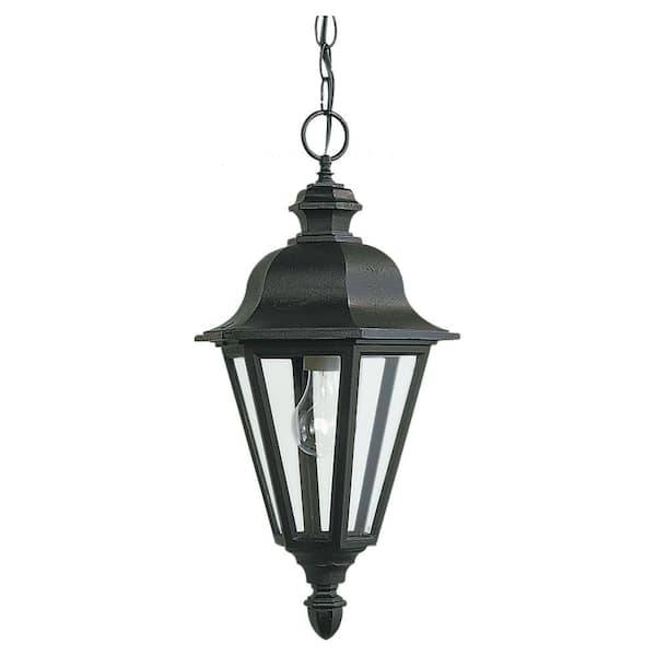 Generation Lighting Brentwood 1-Light Black Outdoor Pendant