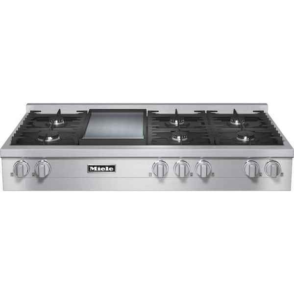 Miele 48 in. Gas Cooktop in Stainless Steel with 6 Burners
