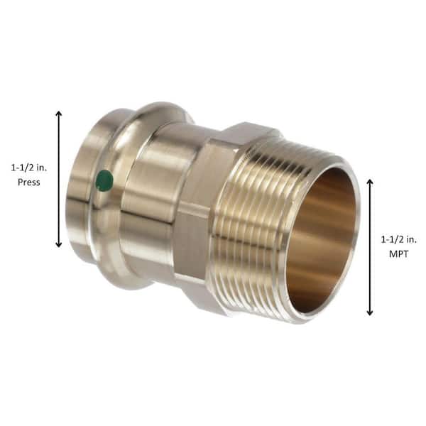 ProPress 1-1/2 in. Press x 1-1/2 in. MPT Zero Lead Bronze Adapter