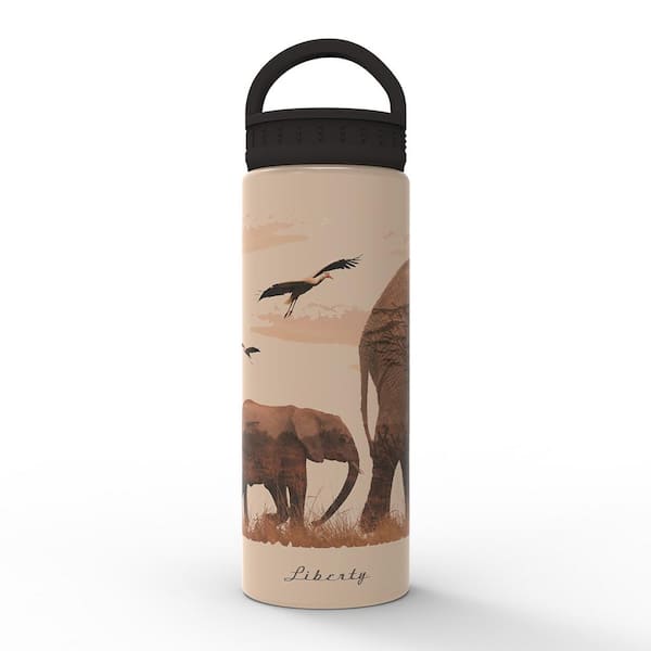 Liberty 20 oz. Safari Cream Insulated Stainless Steel Water Bottle with D-Ring Lid