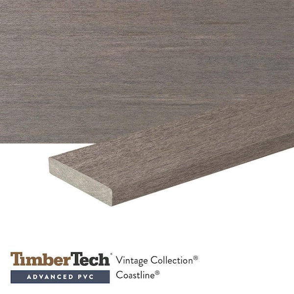 Advanced PVC Vintage 5/4 in. x 6 in. x 16 ft. Square Coastline PVC Deck Board (Actual: 1 in. x 5 1/2 in. x 16 ft. )