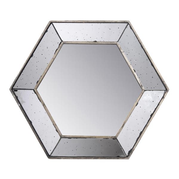 Miscool Anky 21.4 in. W x 18.6 in. H MDF Framed Silver Wall Mounted Decorative Mirror