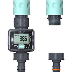 Water Meter, Water Flow Meter for Garden RV Hose, Measure Gallon or Liter Water Consumption, Fits 3/4-inch Outdoor