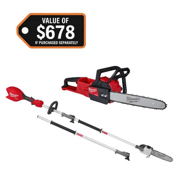 M18 FUEL 18V 16 in. Brushless Cordless Battery Powered Chainsaw Kit w/ M18 FUEL QUIK-LOK Attachment Capable Pole Saw