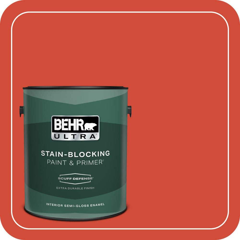 1 gal. #S-G-190 Red Hot Extra Durable Semi-Gloss Enamel Interior Paint & Primer price history on PriceWatchPro