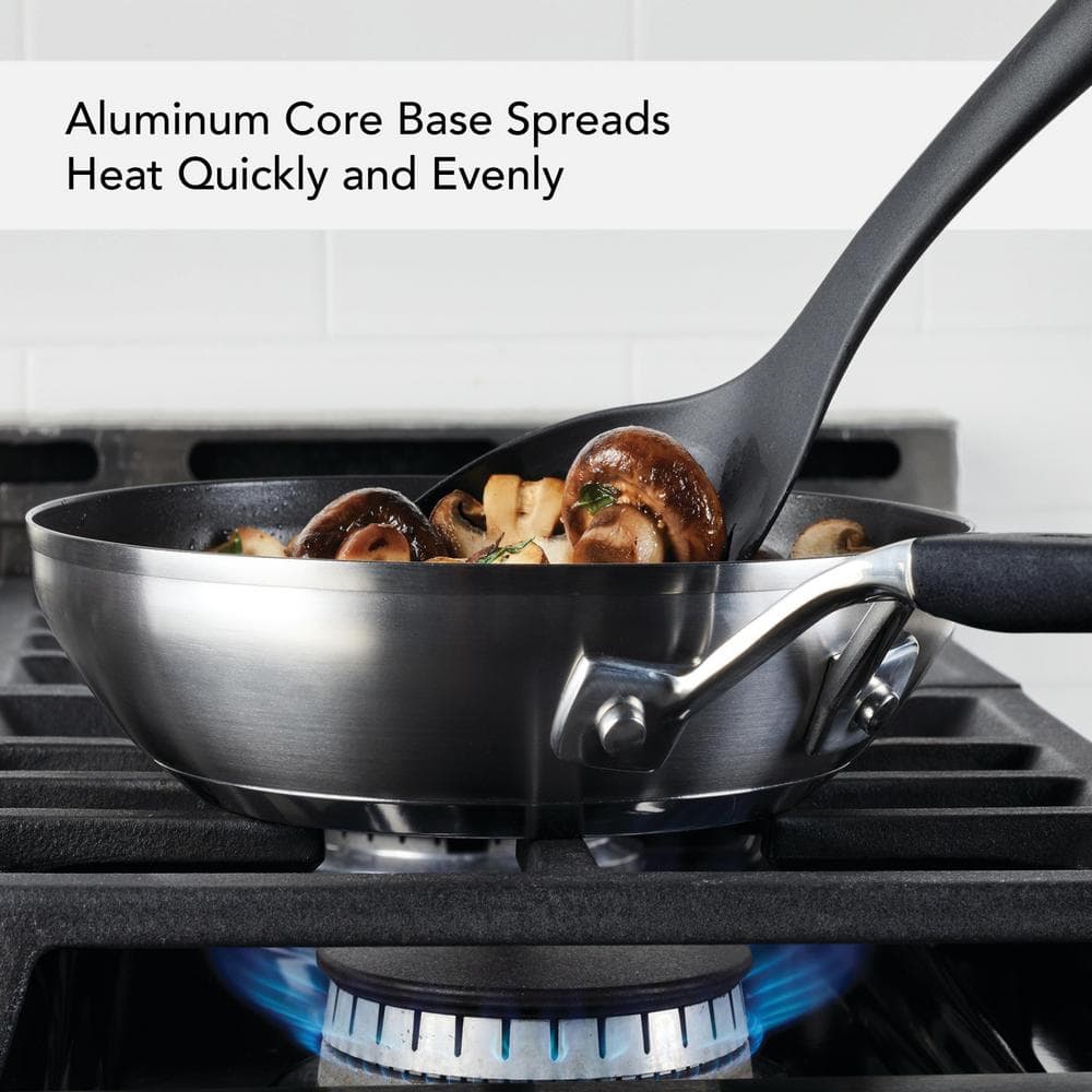 12 in. Brushed Stainless Steel Frying Pan - thumbnail 5