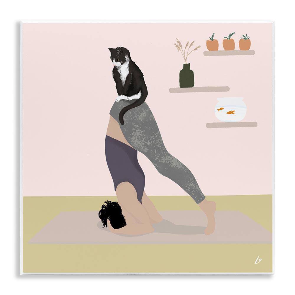 Downward Cat Yoga Pose by Lydia Orange Unframed People Graphic Art Print 12 in. x 12 in. price history on PriceWatchPro