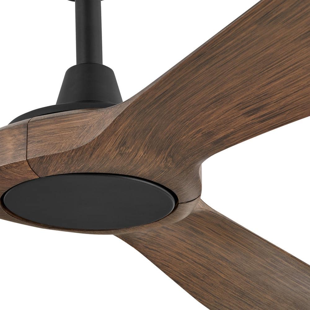 Tager 72" Matte Black and Whiskey Barrel Smart Ceiling Fan with Remote