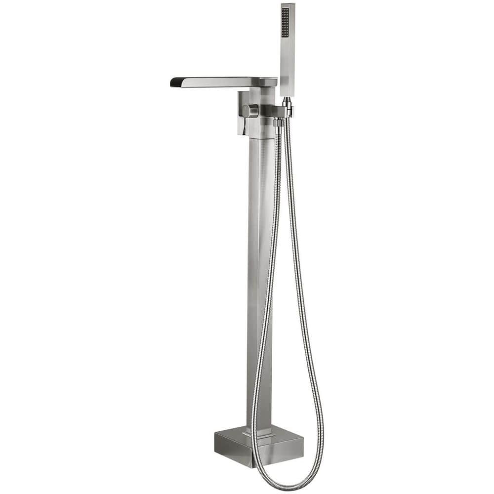 Single-Handle Freestanding Tub Faucet with Hand Shower in Brushed Nickel price history on PriceWatchPro