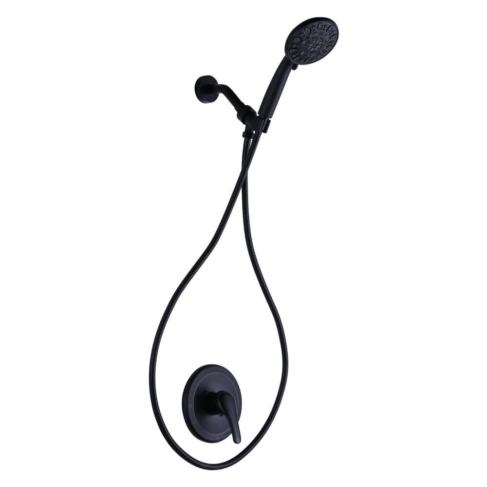 Single Handle 7 -Spray Shower Faucet 1.8 GPM with High Pressure Showerhead in Black (Valve Included) price history on PriceWatchPro
