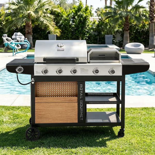 Royal Gourmet Premium Propane Gas Grill and Pizza Oven Combo with