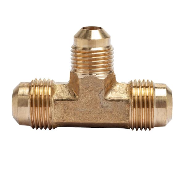 LTWFITTING 1/2 in. x 1/2 in. x 3/8 in. Brass Flare Reducing Tee Fitting (5-Pack)