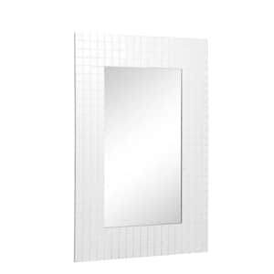 24 in. W. x 36 in. H Rectangle White Framed Wall Mounted Mirror Bathroom Mirror
