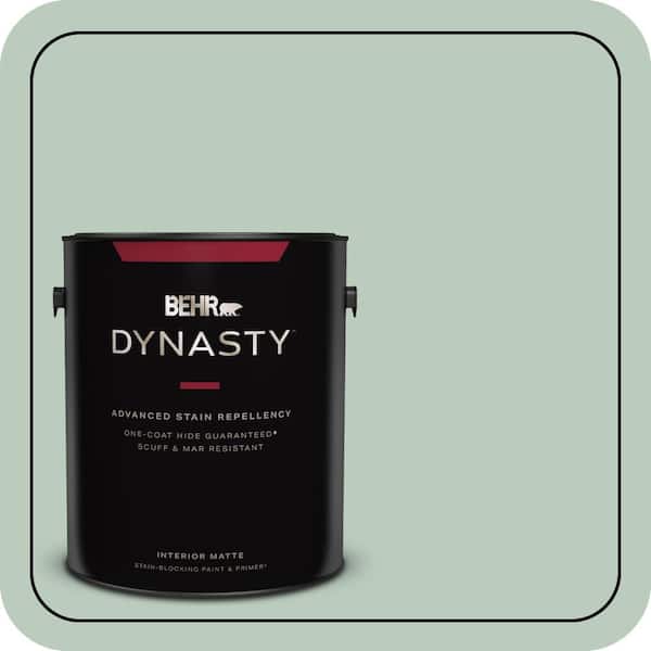 BEHR DYNASTY 1 gal. #MQ3-49 Jade Tinge One-Coat Hide Matte Interior Stain-Blocking Paint & Primer