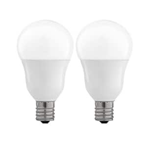60-Watt Equivalent A15 Intermediate E17 Dimmable CEC White glass LED Ceiling Fan Light Bulb, Bright White 3000K (2-Pack)