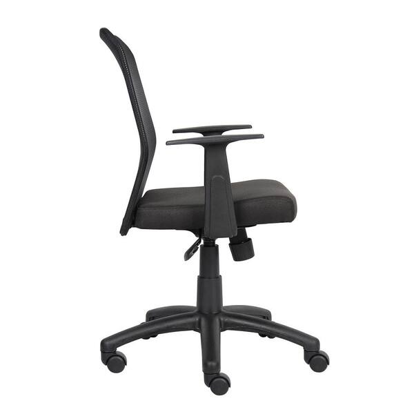 Boss Office Products B6106 Budget Mesh Task Chair with Arms in Black 