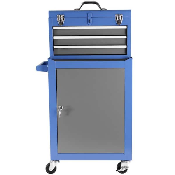 11.02 11in Detachable 3 Drawer Tool Chest with Large Storage Cabinet and Adjustable Shelf