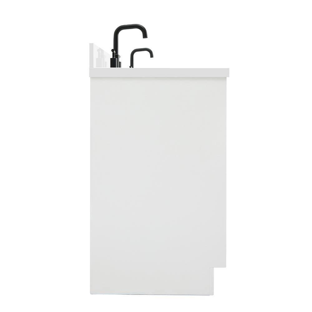 Kelly 73" White Wood Double Sink Vanity with Quartz Top