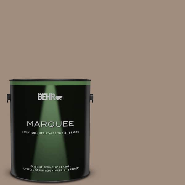 BEHR MARQUEE 1 gal. #BXC-49 Smokey Tan Semi-Gloss Enamel Exterior Paint & Primer