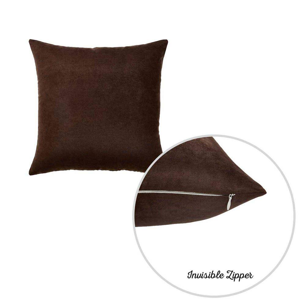 Honey Brown 18" x 18" Solid Color Pillow Covers, Set of 2