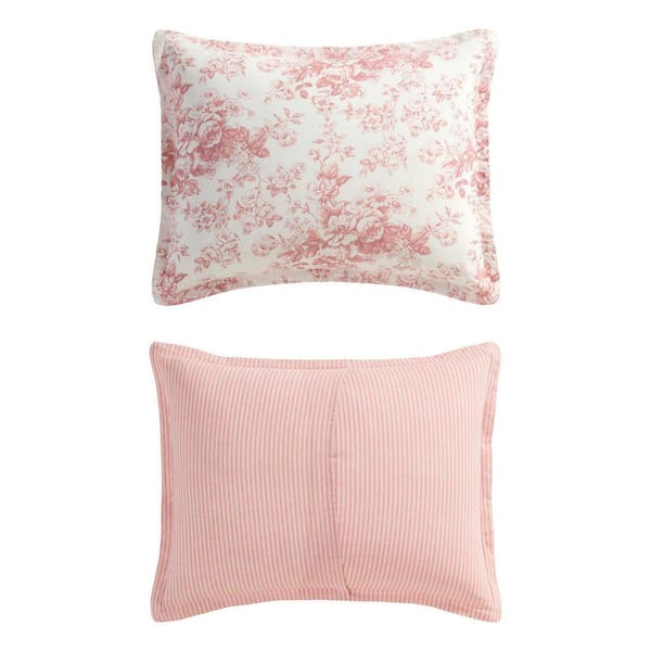 Laura Ashley Toile Delight 3-Piece Rose/Cream Cotton Full/Queen