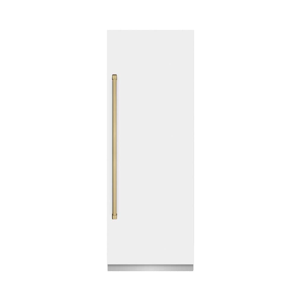 30 in. 16.7 cu. ft. Freezerless Column Refrigerator in Matte White w/ Graphite Gray Interior & Champagne Bronze Accents