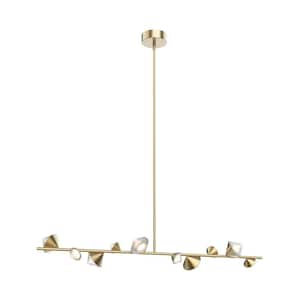 Geode 51 in. 1 Light 41-Watt Brushed Gold Integrated LED Pendant Light