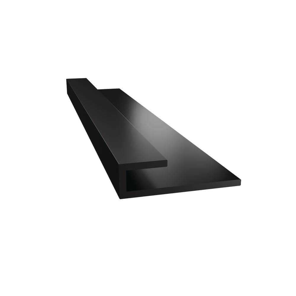 FlexStyle 60"W x 36"D x 80"H White Block Shower Wall Surround with Black Trim