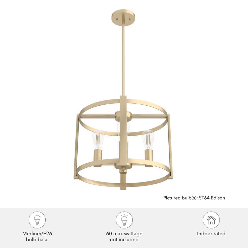 Astwood 18" Black Drum Chandelier with Art Deco Detailing