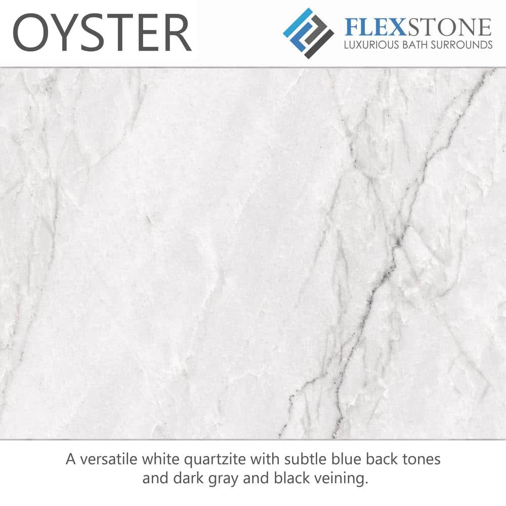 Oyster Composite Single Threshold Alcove Shower Base 60" x 32"