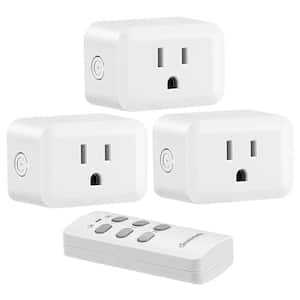 Indoor Wireless Remote Control Outlet Switch Set, White, 1 Remote and 3 Outlets