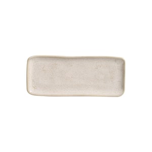 8.66 in. Latte Beige Stoneware Rectangular Platter Organic (Set of 4)