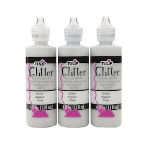 Silver Glitter Dimensional Fabric Paint (3-Pack)
