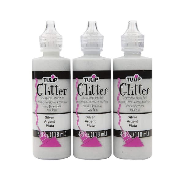 Tulip Dimensional Fabric Paint 4 oz Glitter Silver 3 Pack