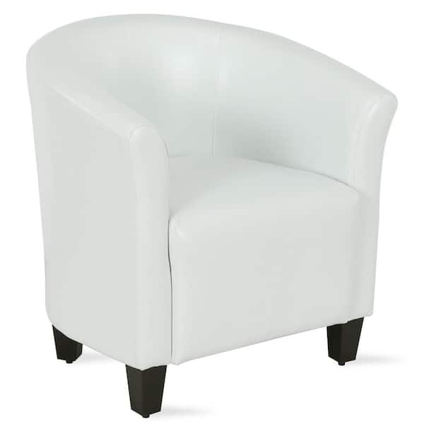 Unbranded Bermuda White Faux Leather Upholstered Accent Chair